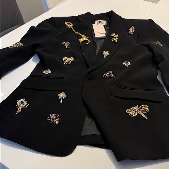 Cinq à Sept Black Embellished Blazer - Picture 4 of 5